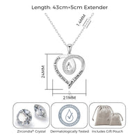 Silver Plated Mum I Love You Quote Necklace Created with Zircondia® Crystals