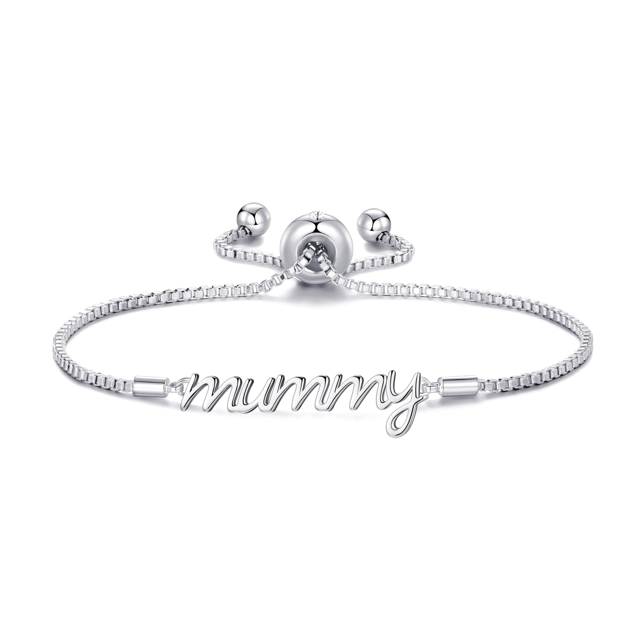 Silver Plated Mummy Bracelet Created with Zircondia® Crystals
