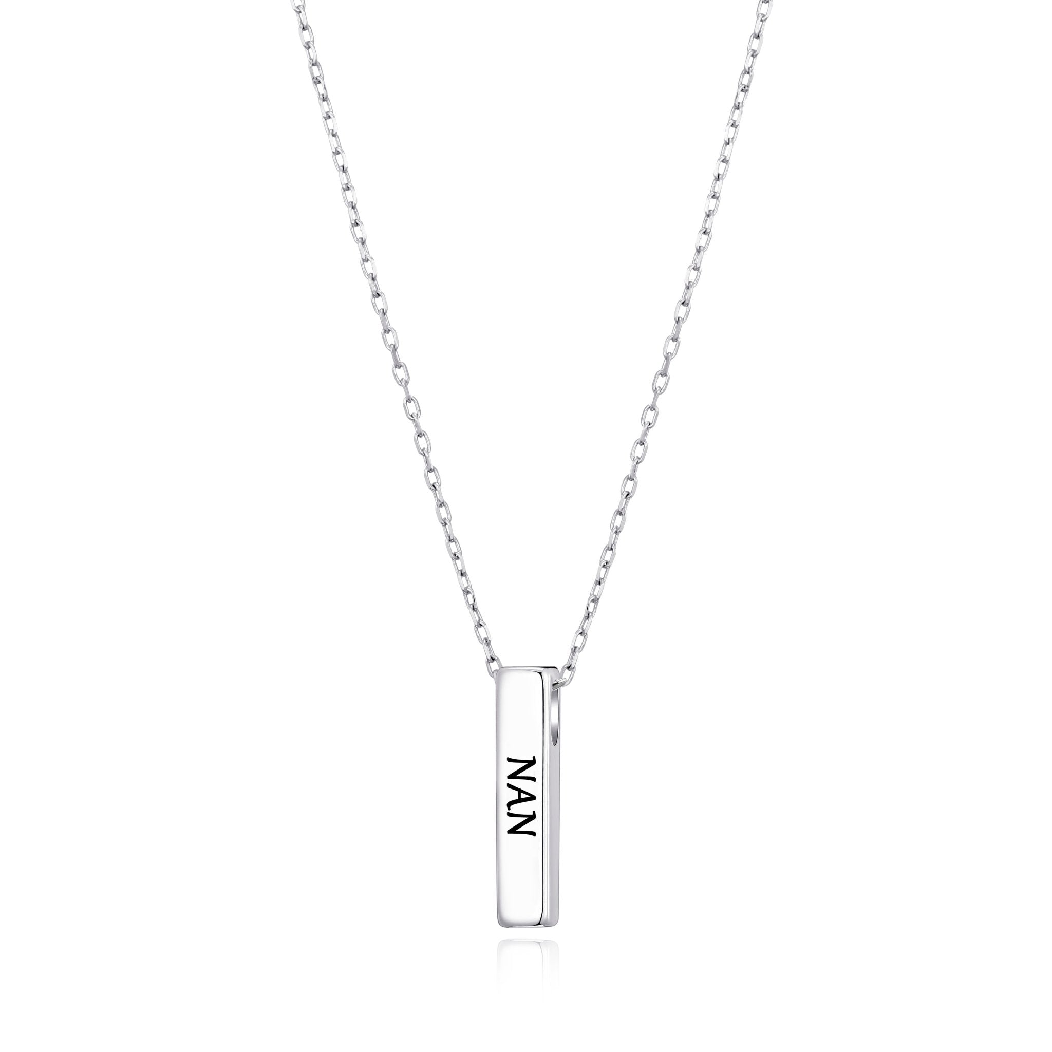 Silver Plated Nan Bar Necklace