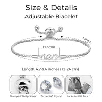Silver Plated Nan Bracelet Created with Zircondia® Crystals with Gift Box