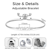 Silver Plated Nan Bracelet Created with Zircondia® Crystals