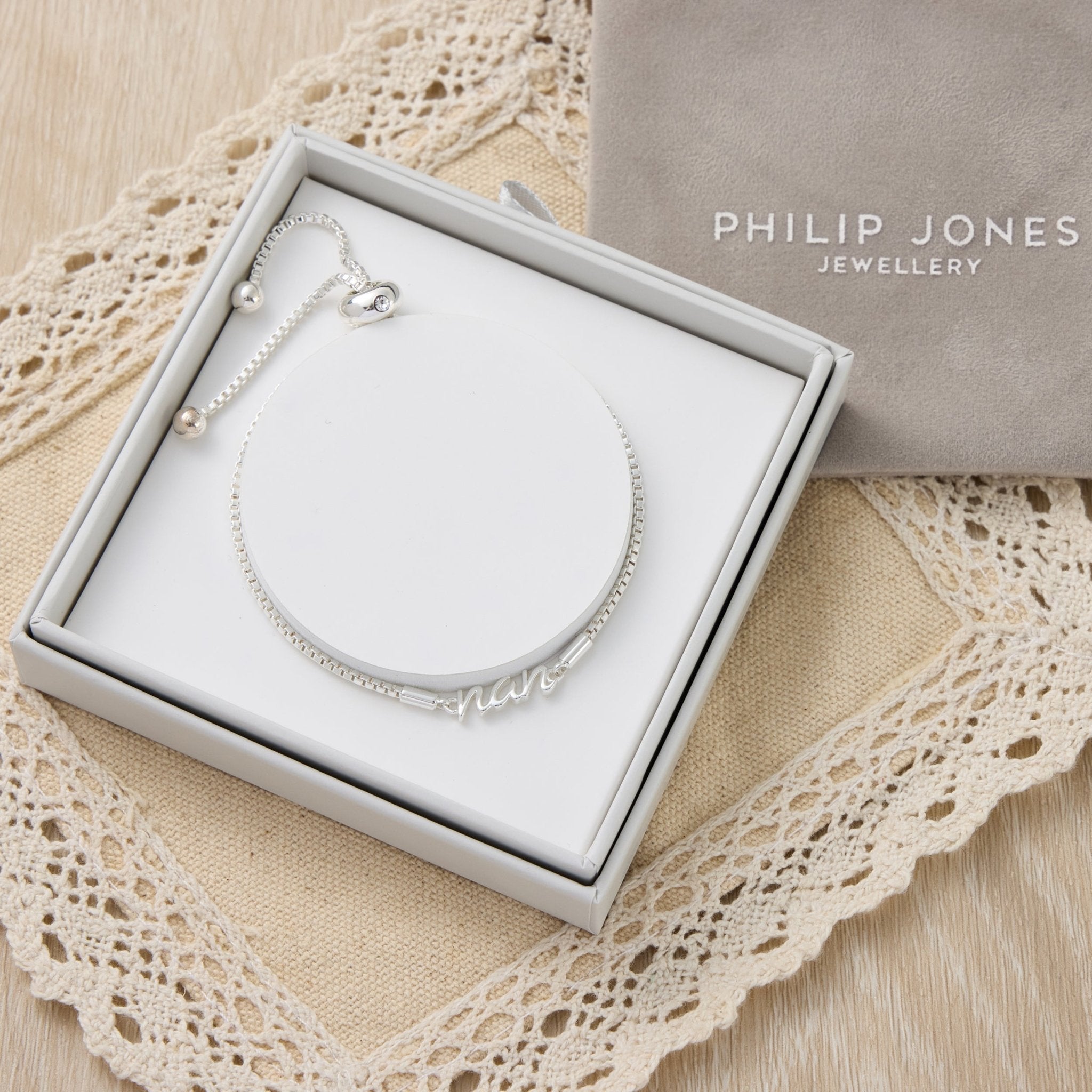 Silver Plated Nan Bracelet Created with Zircondia® Crystals with Gift Box