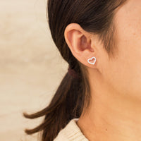 Silver Plated Open Heart Earrings Created with Zircondia® Crystals