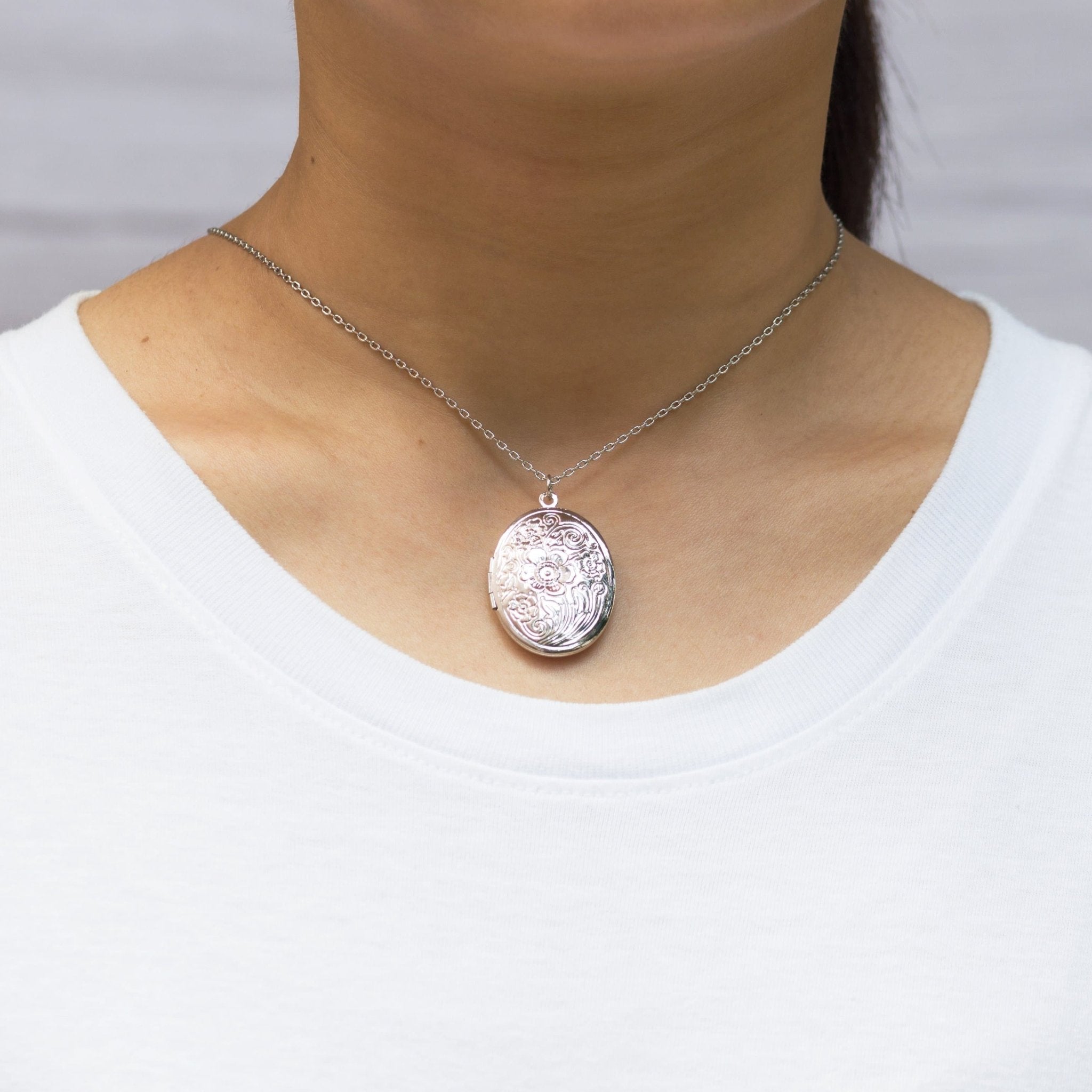 Silver Plated Oval Locket