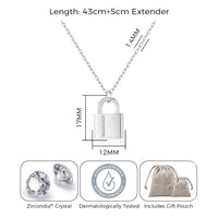 Silver Plated Padlock Necklace Created with Zircondia® Crystals