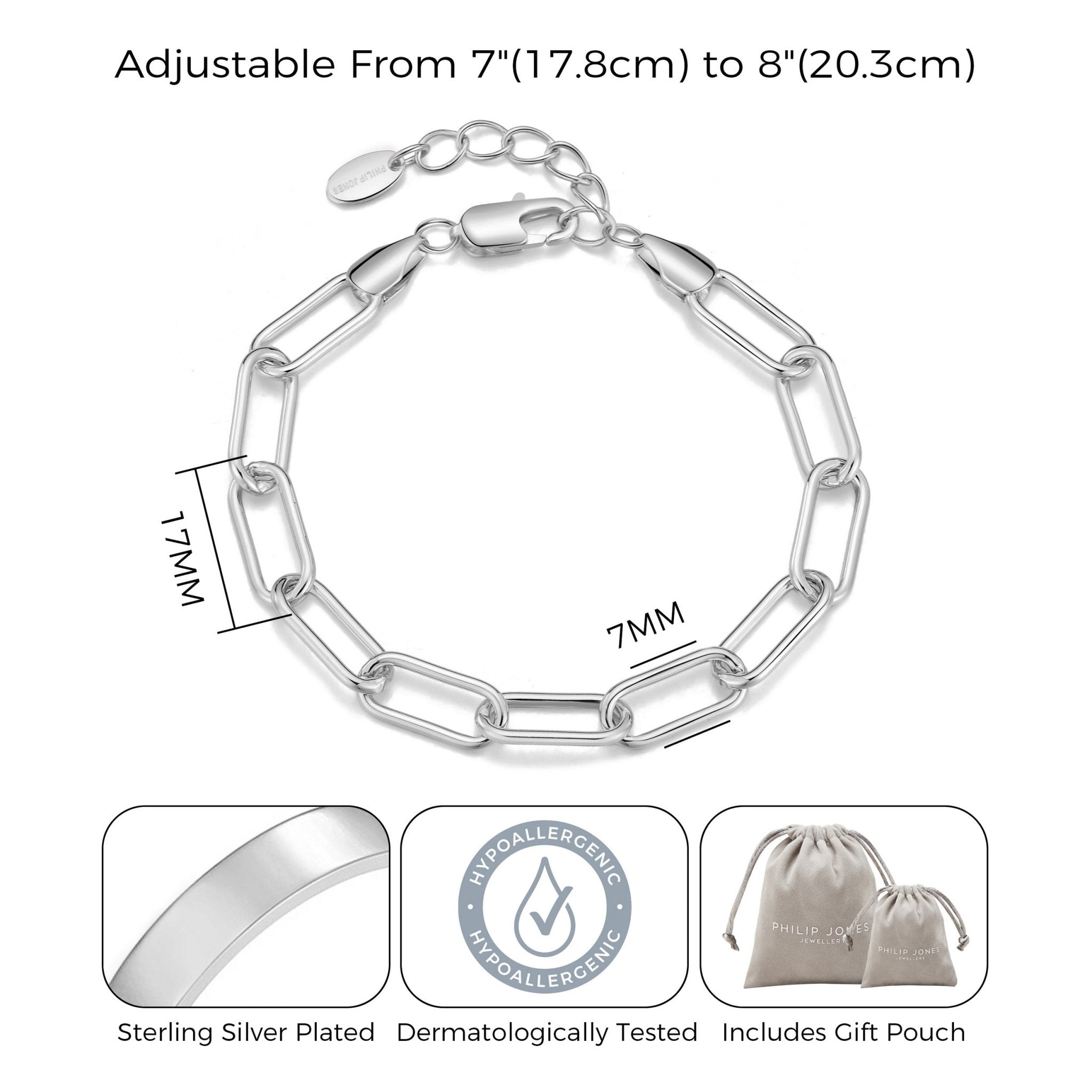 Silver Plated Paperclip Bracelet