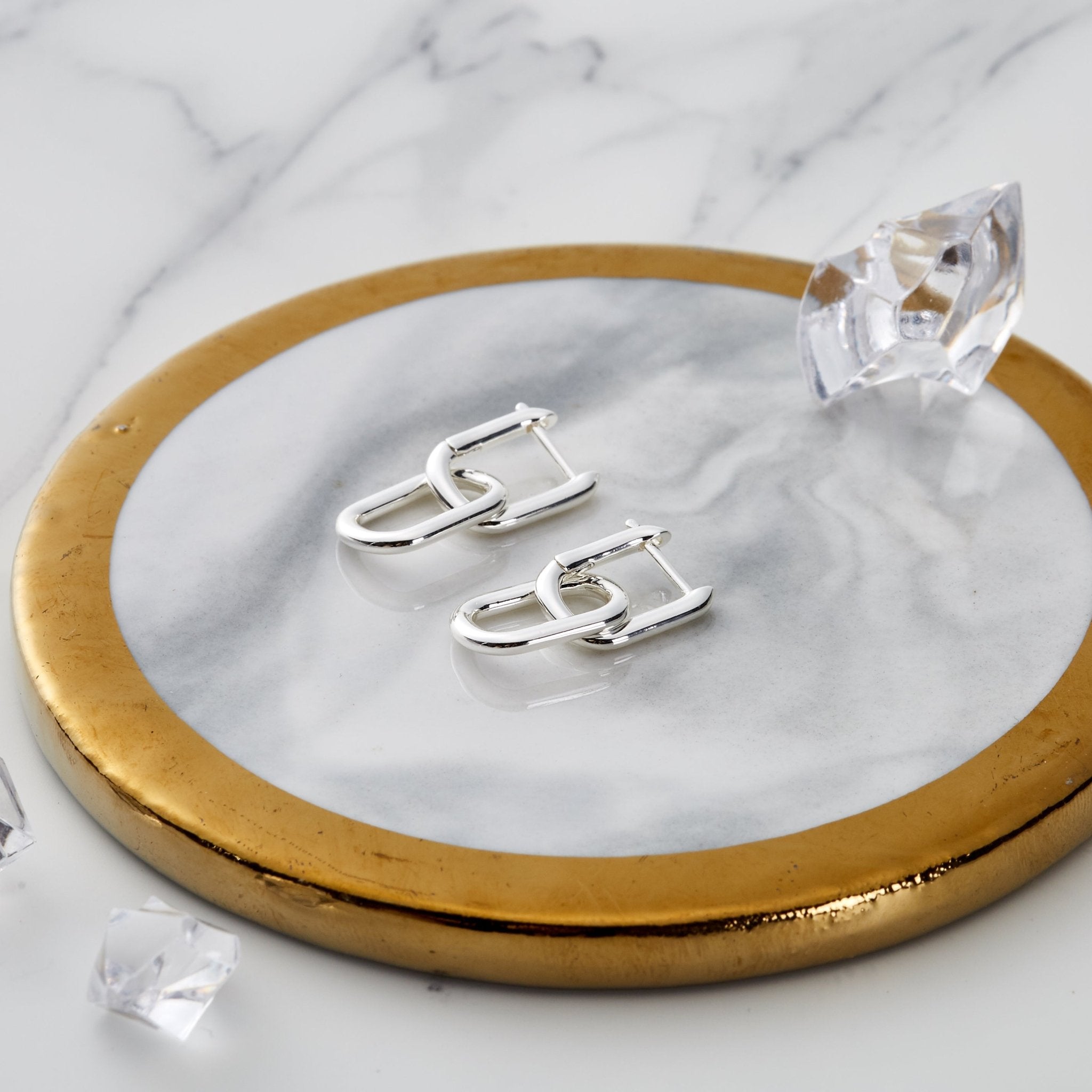 Silver Plated Paperclip Earrings