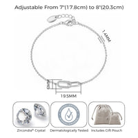 Silver Plated Paperclip Link Bracelet Created with Zircondia® Crystals