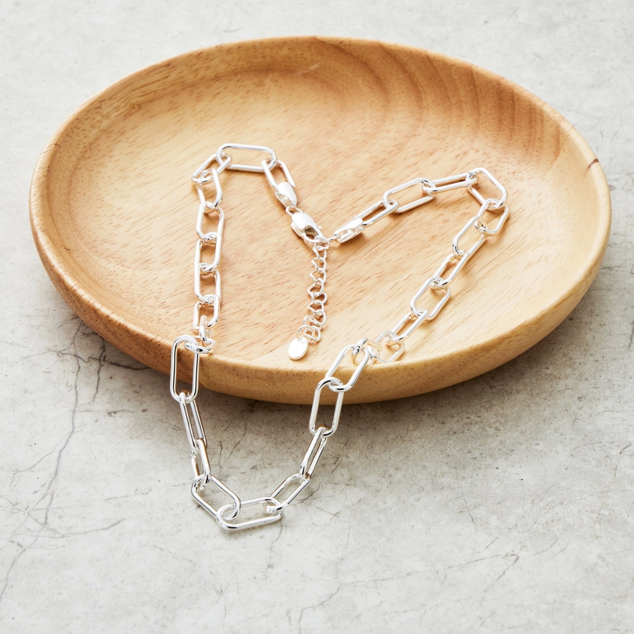 Silver Plated Paperclip Necklace