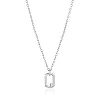 Silver Plated Paperclip Necklace Created with Zircondia® Crystals
