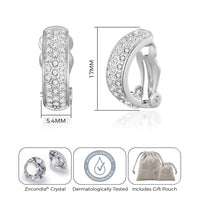 Silver Plated Pave Clip On Earrings Created with Zircondia® Crystals