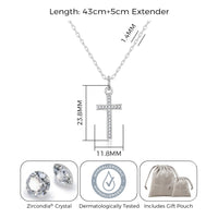 Silver Plated Pave Cross Necklace Created with Zircondia® Crystals
