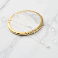 Silver Plated Pear Halo Necklace Created with Zircondia® Crystals