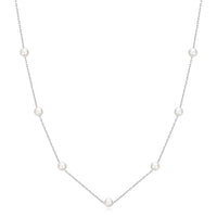 Silver Plated Pearl Chain Necklace