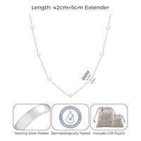 Silver Plated Pearl Chain Necklace
