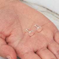 Silver Plated Round Dot Stud Earrings