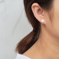 Silver Plated Round Halo Clip On Earrings Created with Zircondia® Crystals