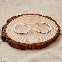 Silver Plated Round Hoop Earrings