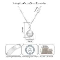 Silver Plated Shell Pearl Necklace