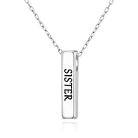 Silver Plated Sister Bar Necklace