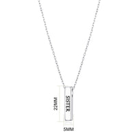 Silver Plated Sister Bar Necklace