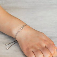 Silver Plated Sister Bracelet Created with Zircondia® Crystals with Gift Box