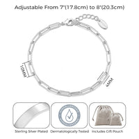 Silver Plated Small Link Paperclip Bracelet