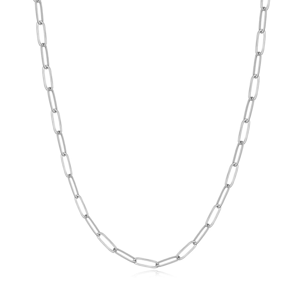 Silver Plated Small Link Paperclip Necklace