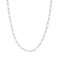Silver Plated Small Link Paperclip Necklace