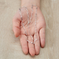 Silver Plated Small Link Paperclip Necklace