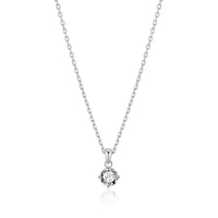 Silver Plated Solitaire Necklace Created with Zircondia® Crystals