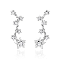 Silver Plated Star Climber Earrings Created with Zircondia® Crystals
