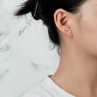 Silver Plated Star Climber Earrings Created with Zircondia® Crystals