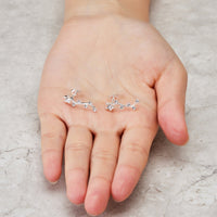 Silver Plated Star Climber Earrings Created with Zircondia® Crystals