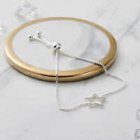 Silver Plated Star Friendship Bracelet Created with Zircondia® Crystals