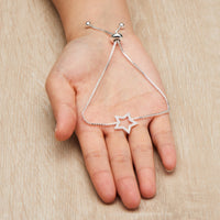 Silver Plated Star Friendship Bracelet Created with Zircondia® Crystals