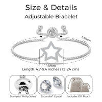 Silver Plated Star Friendship Bracelet Created with Zircondia® Crystals