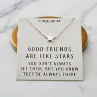 Silver Plated Star Necklace with Quote Card
