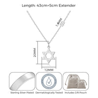 Silver Plated Star of David Necklace