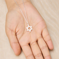 Silver Plated Star of David Necklace