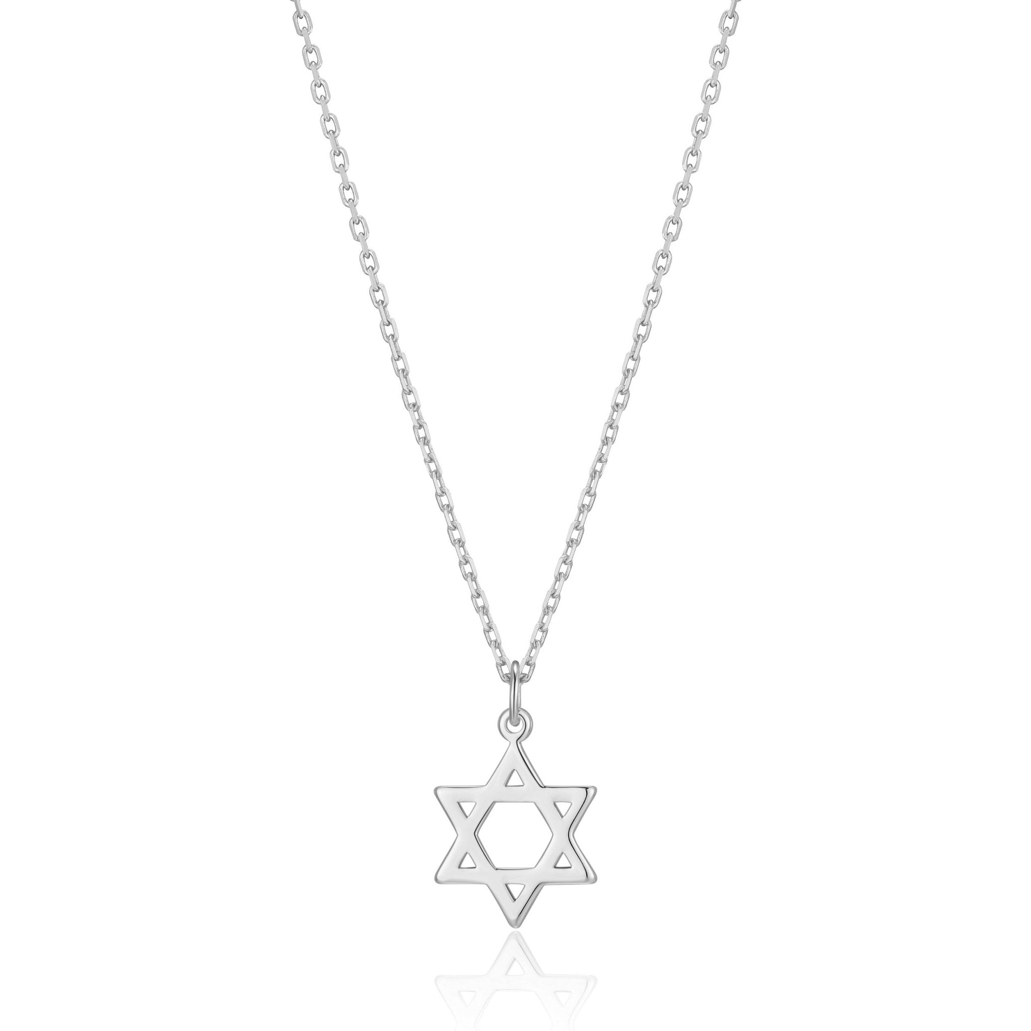 Silver Plated Star of David Necklace