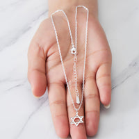 Silver Plated Star of David Necklace