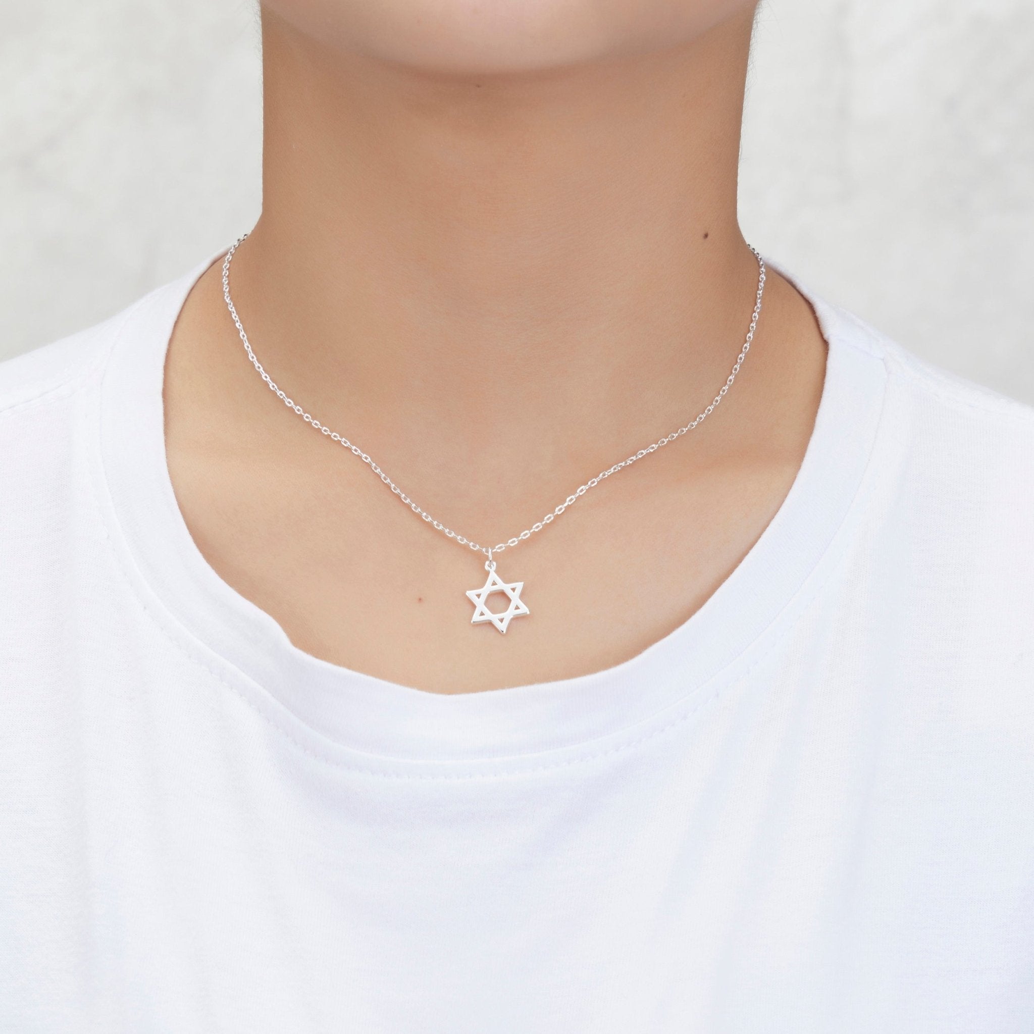 Silver Plated Star of David Necklace