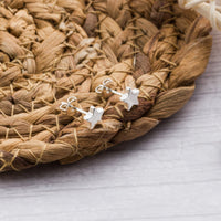 Silver Plated Star Stud Earrings