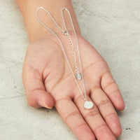 Silver Plated Synthetic White Opal Necklace