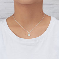 Silver Plated Synthetic White Opal Necklace