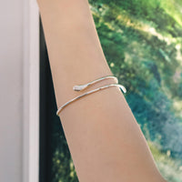 Silver Plated Teardrop Bangle