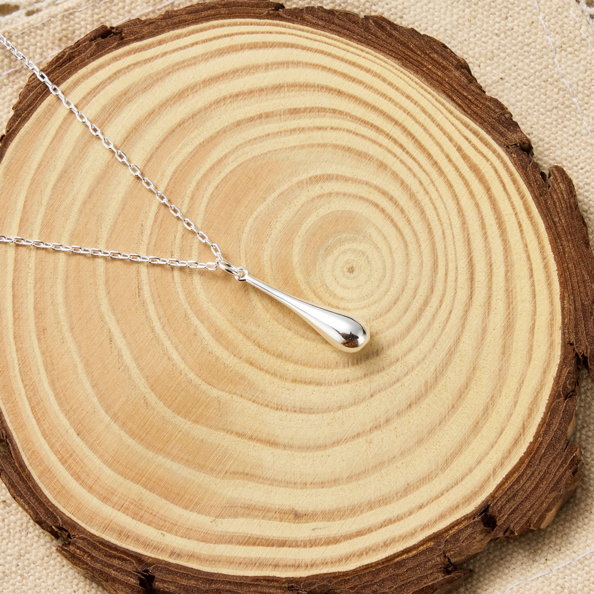 Silver Plated Teardrop Necklace