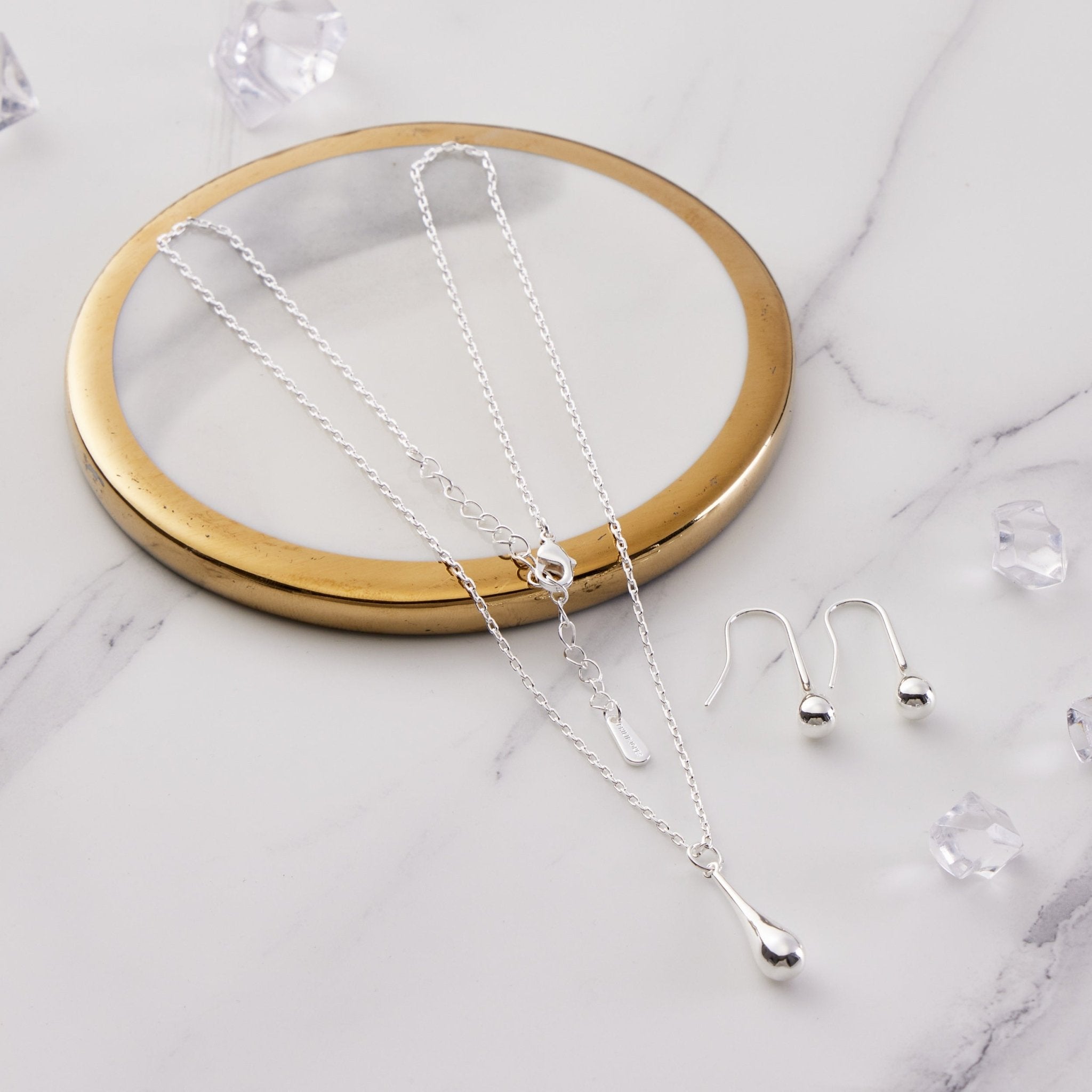 Silver Plated Teardrop Set