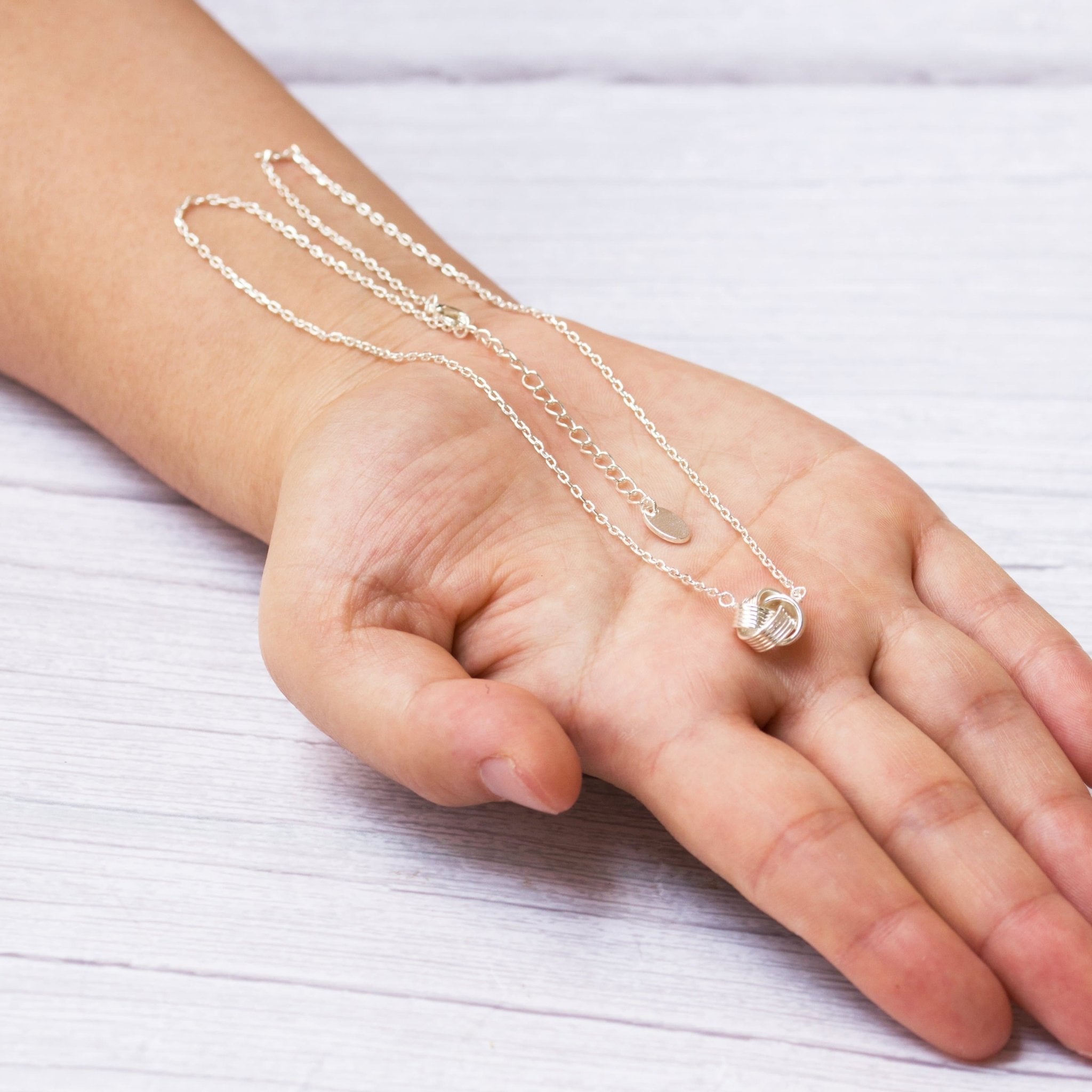 Silver Plated Thank You for Helping us Tie The Knot Wedding Necklace with Quote Card